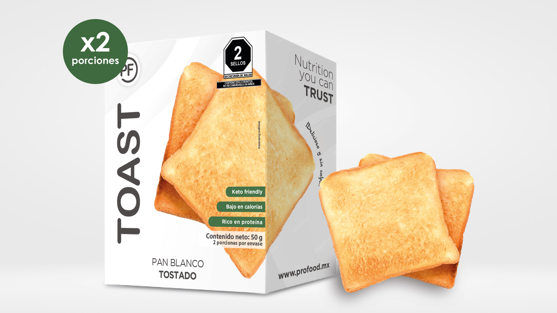 Toast pan crujiente / Caja con 2 Piezas