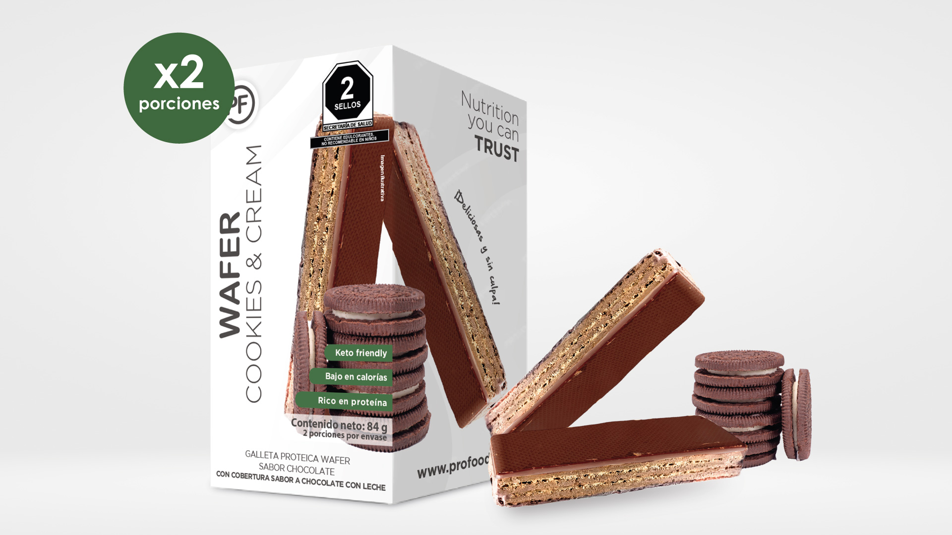 Wafer sabor Cookies & Cream / Caja con 2 Piezas
