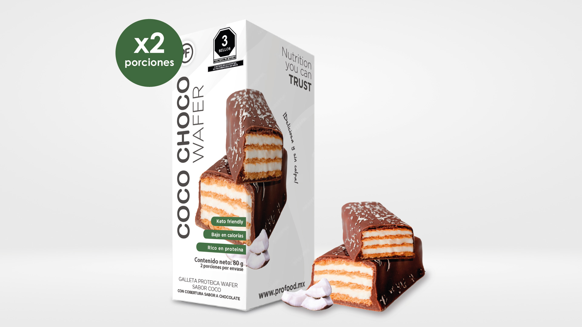 Wafer sabor cocochoco / Caja con 2 Piezas
