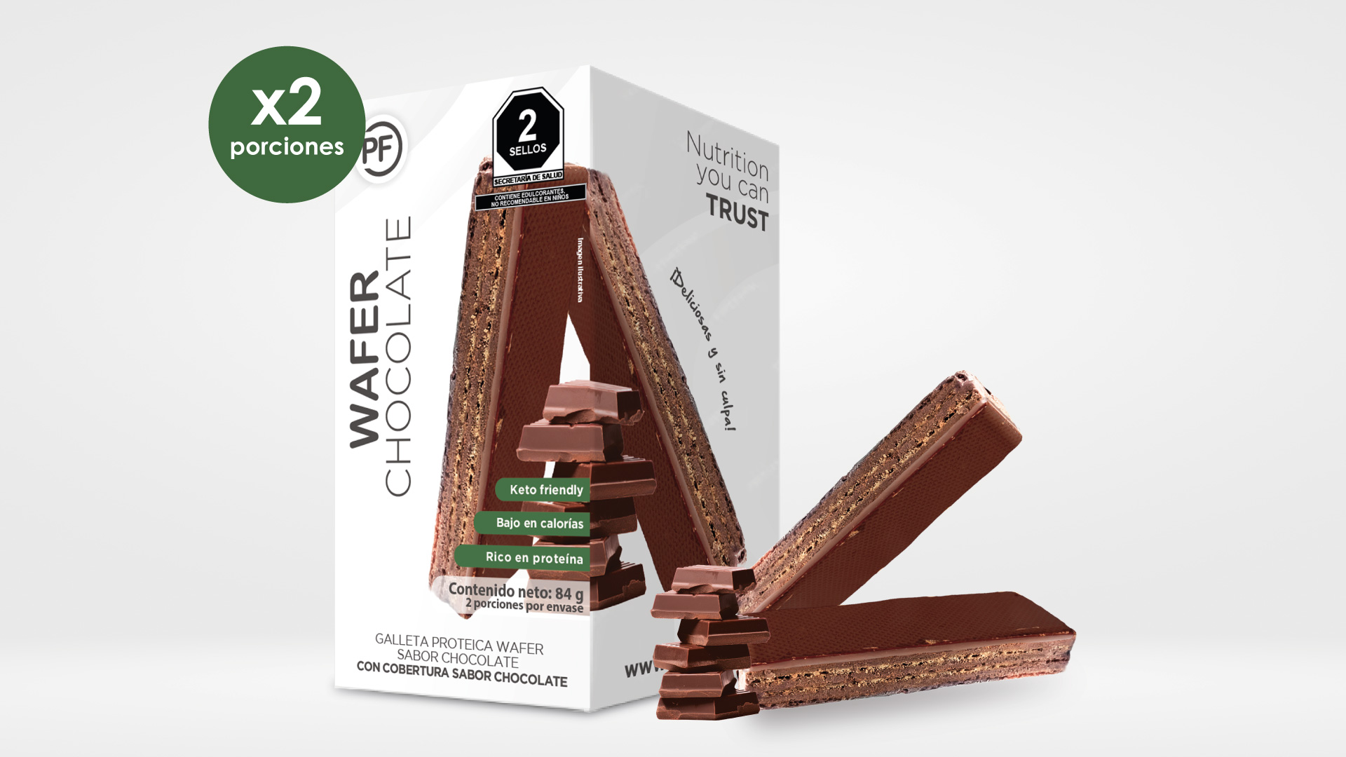 wafer sabor Chocolate / Caja con 2 Piezas