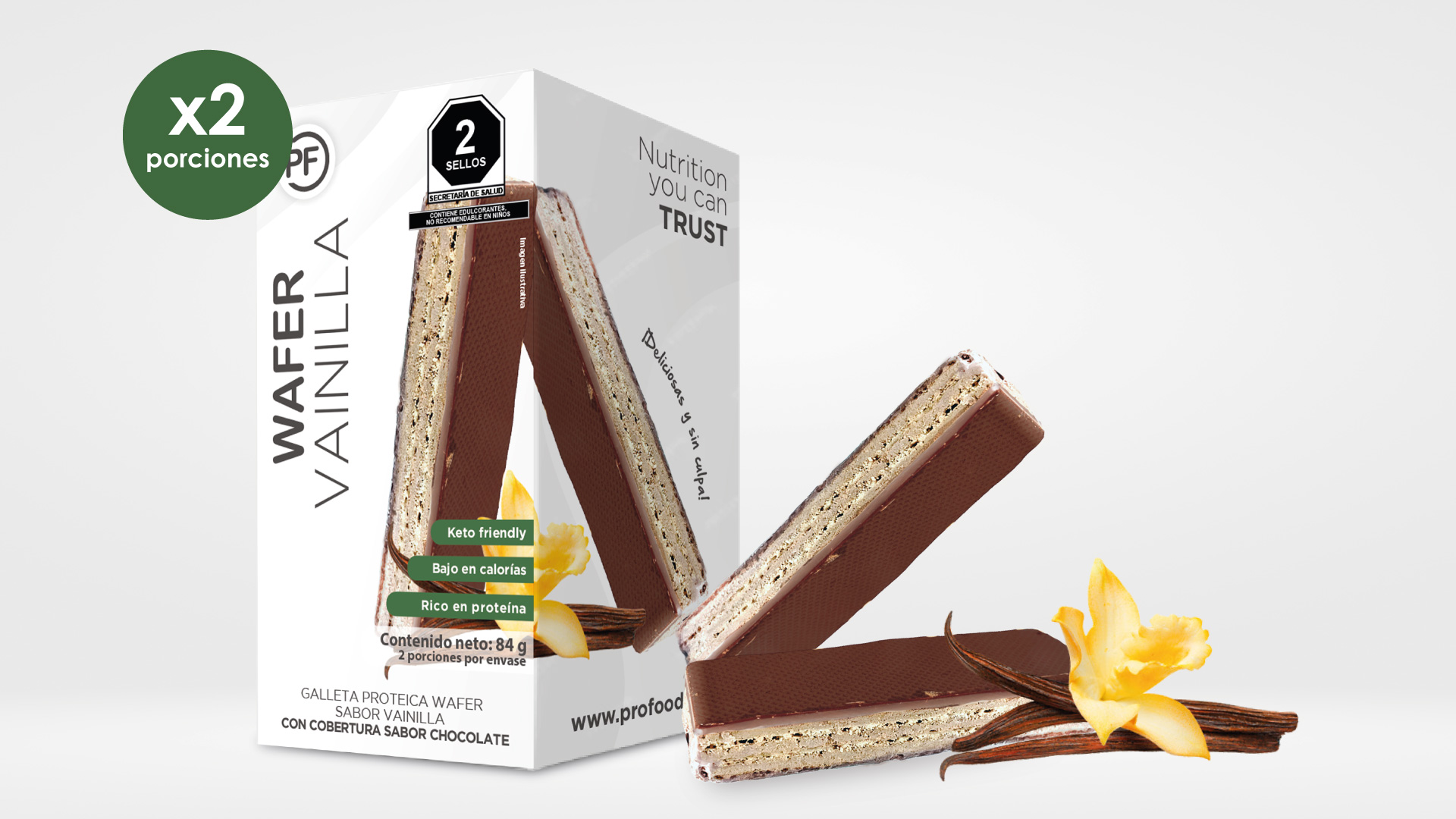 Wafer sabor Vainilla / Caja con 2 Piezas