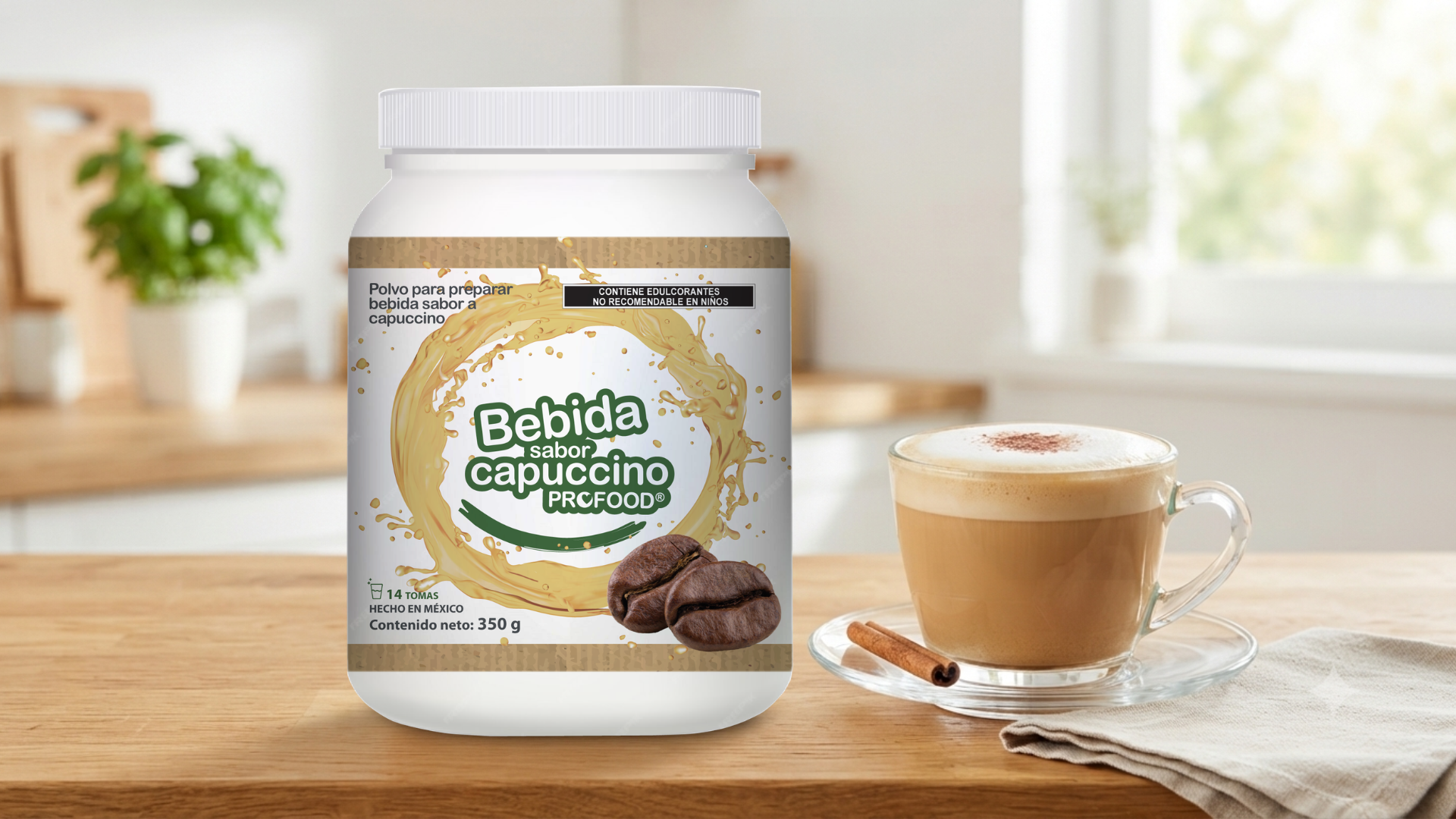 ecopack bebida sabor capuccino 350g