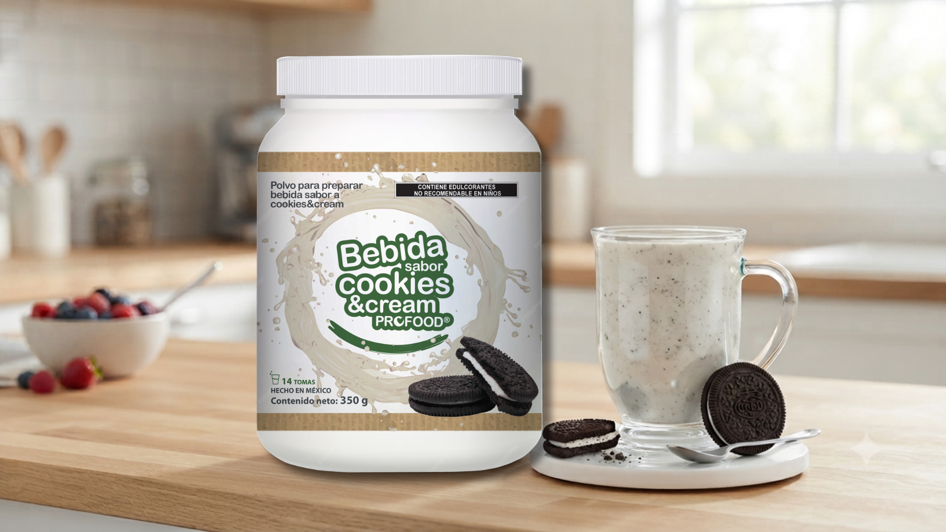 ecopack bebida sabor cookies & cream 350g