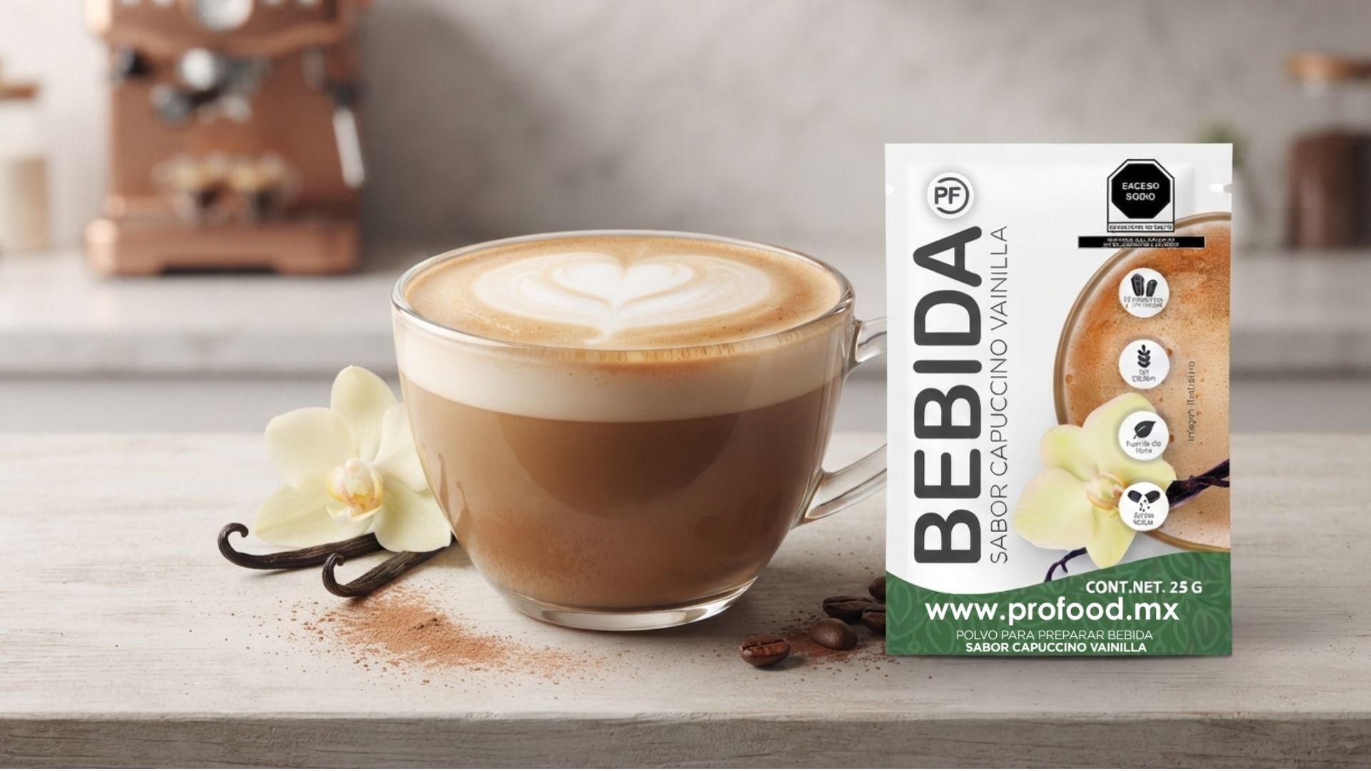 bebida sabor capuccino vainilla