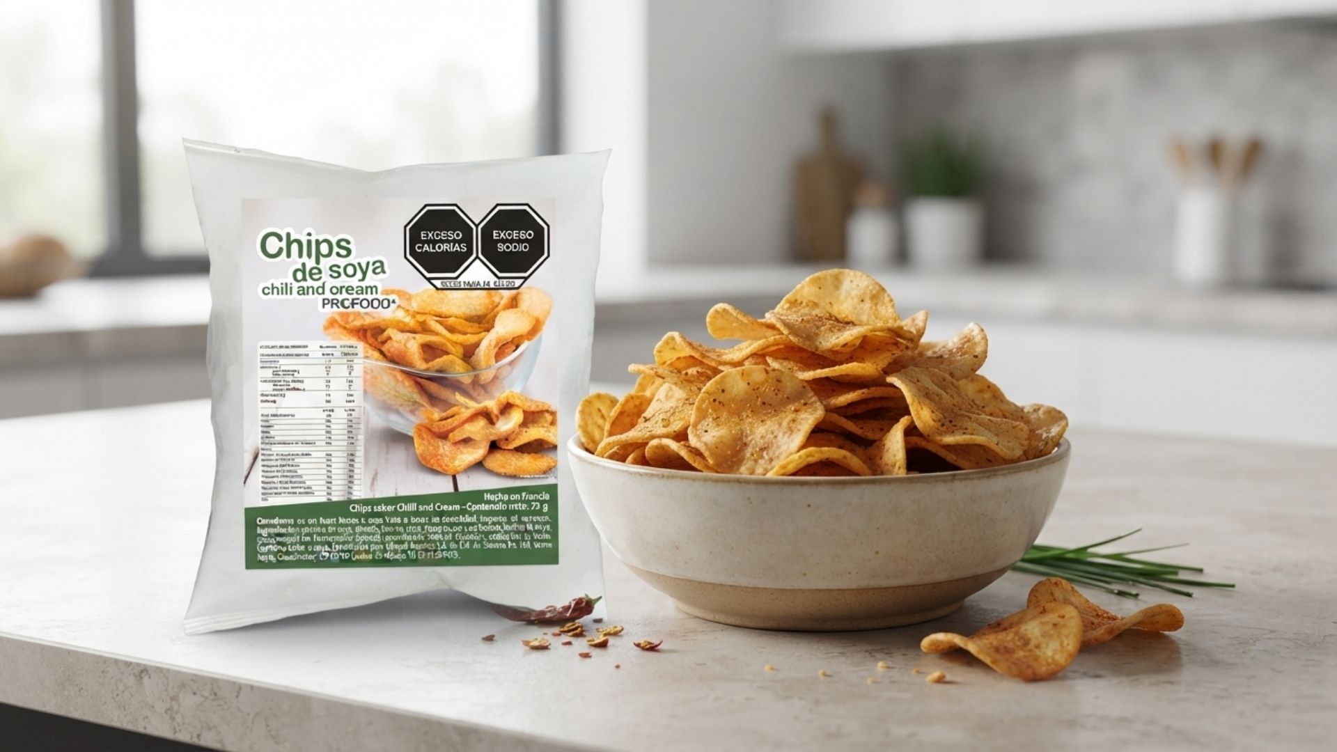 chips de soya sabor chile y crema