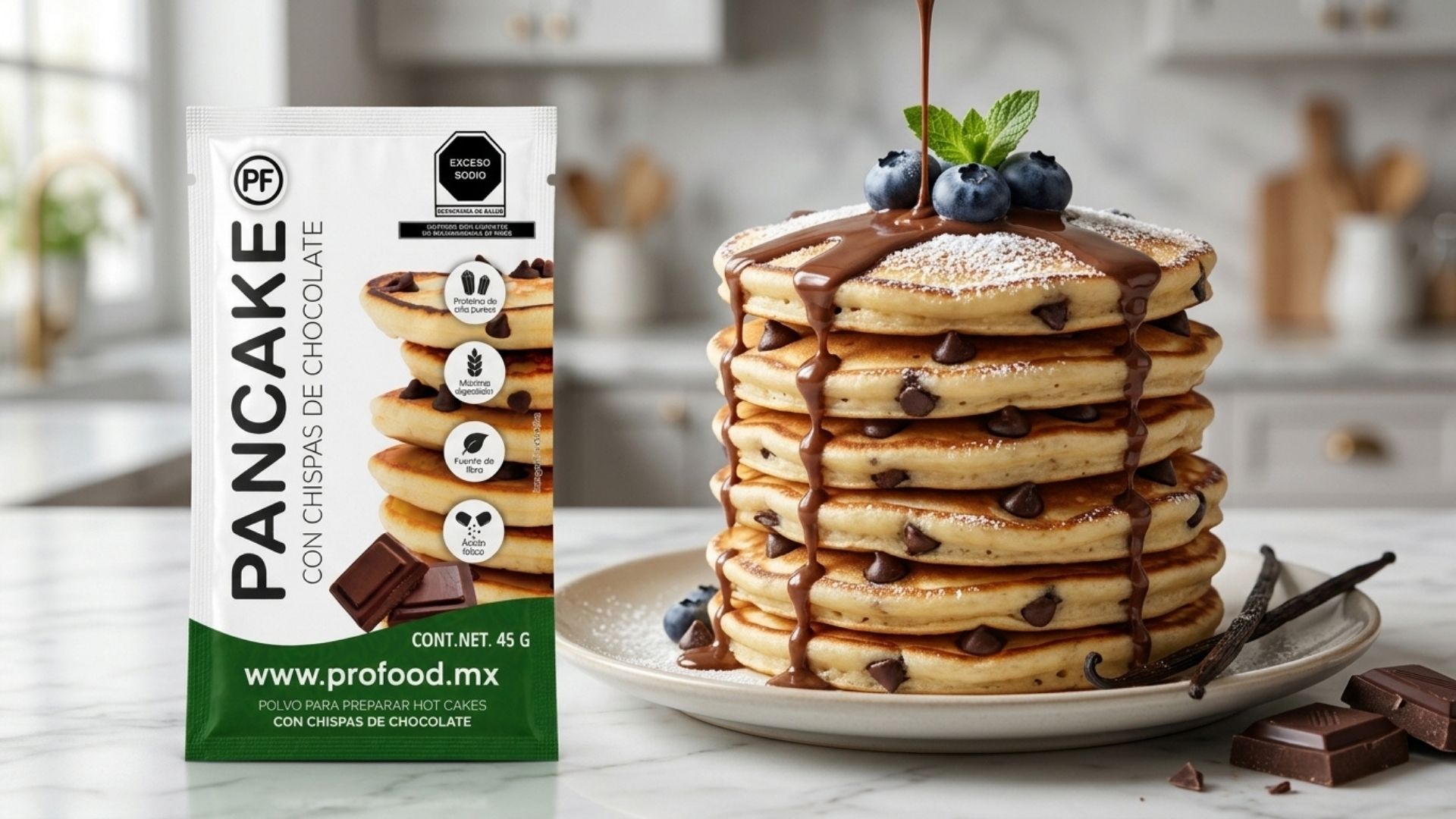 pancake con chispas de chocolate