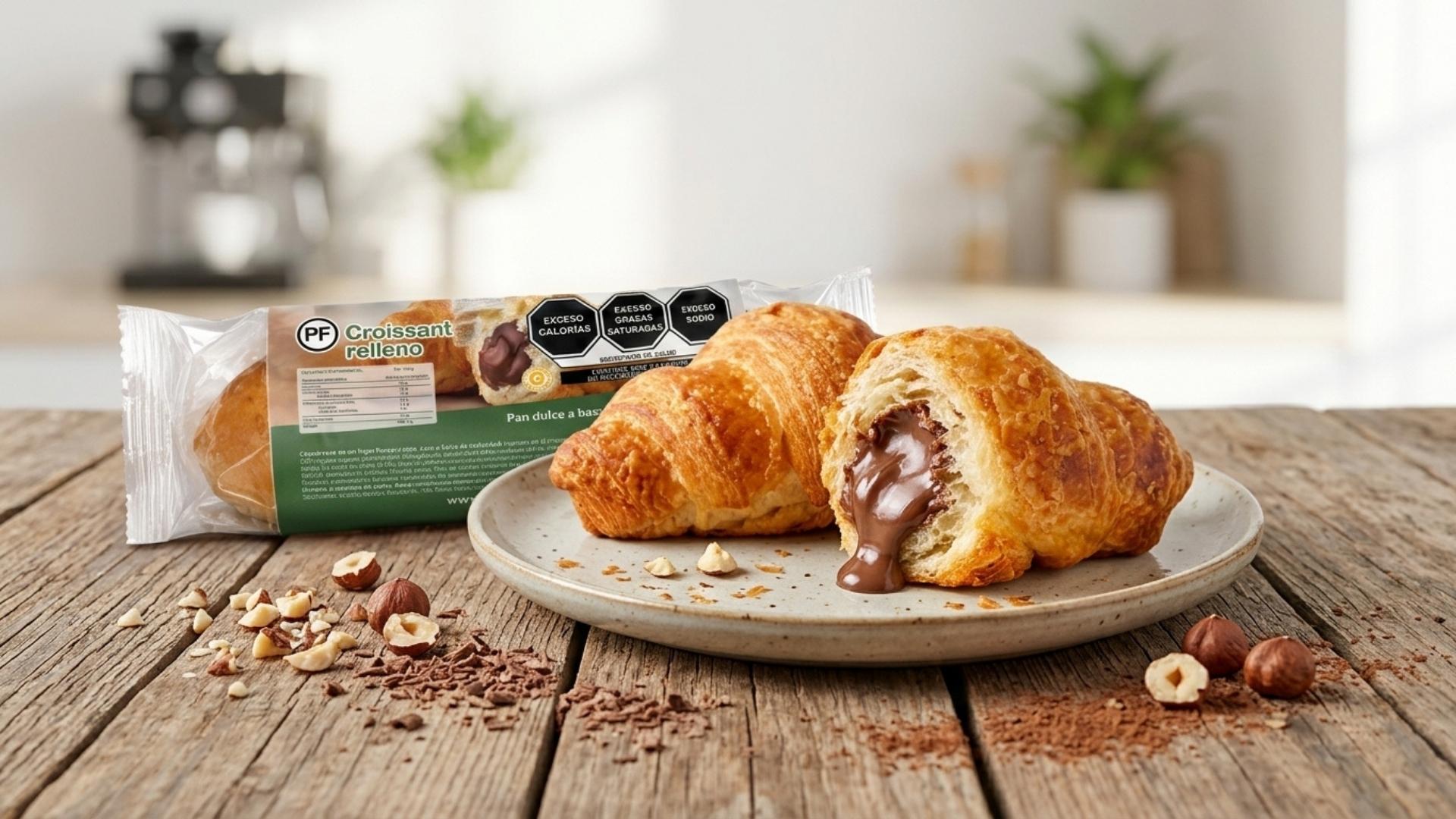 croissant relleno sabor chocolate