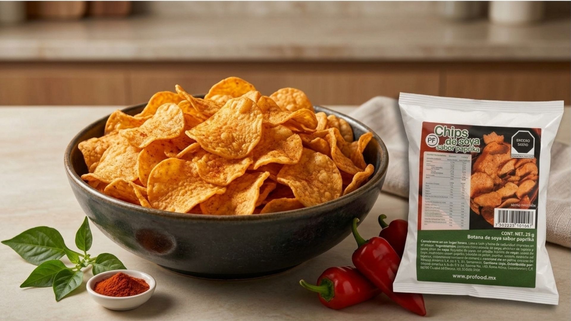 chips de soya sabor paprika