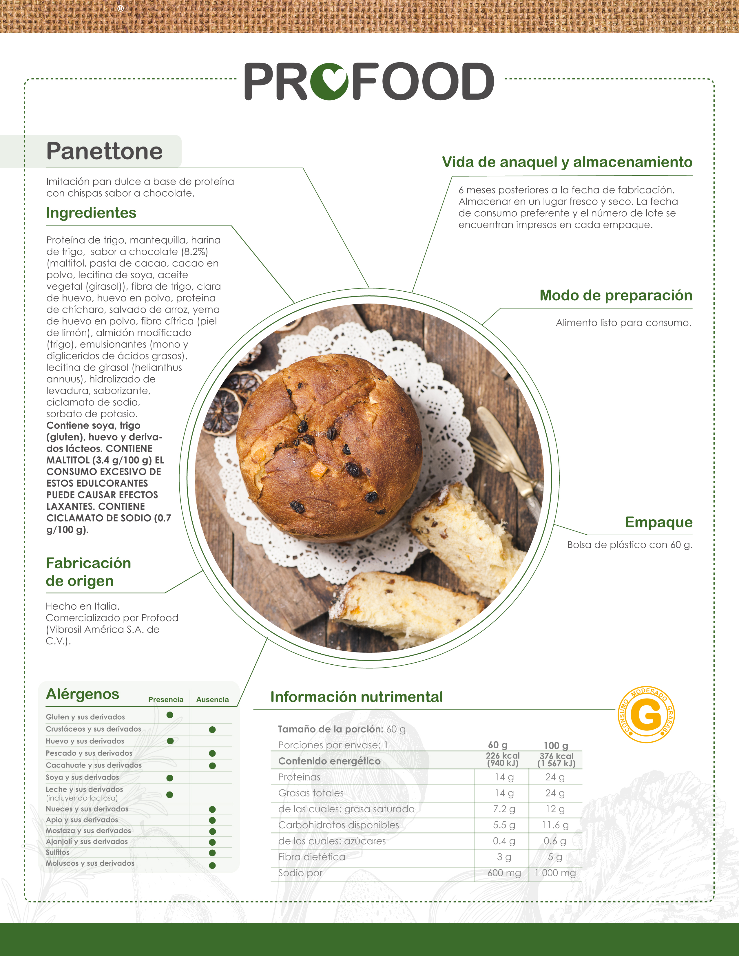 panettone con chispas de chocolate