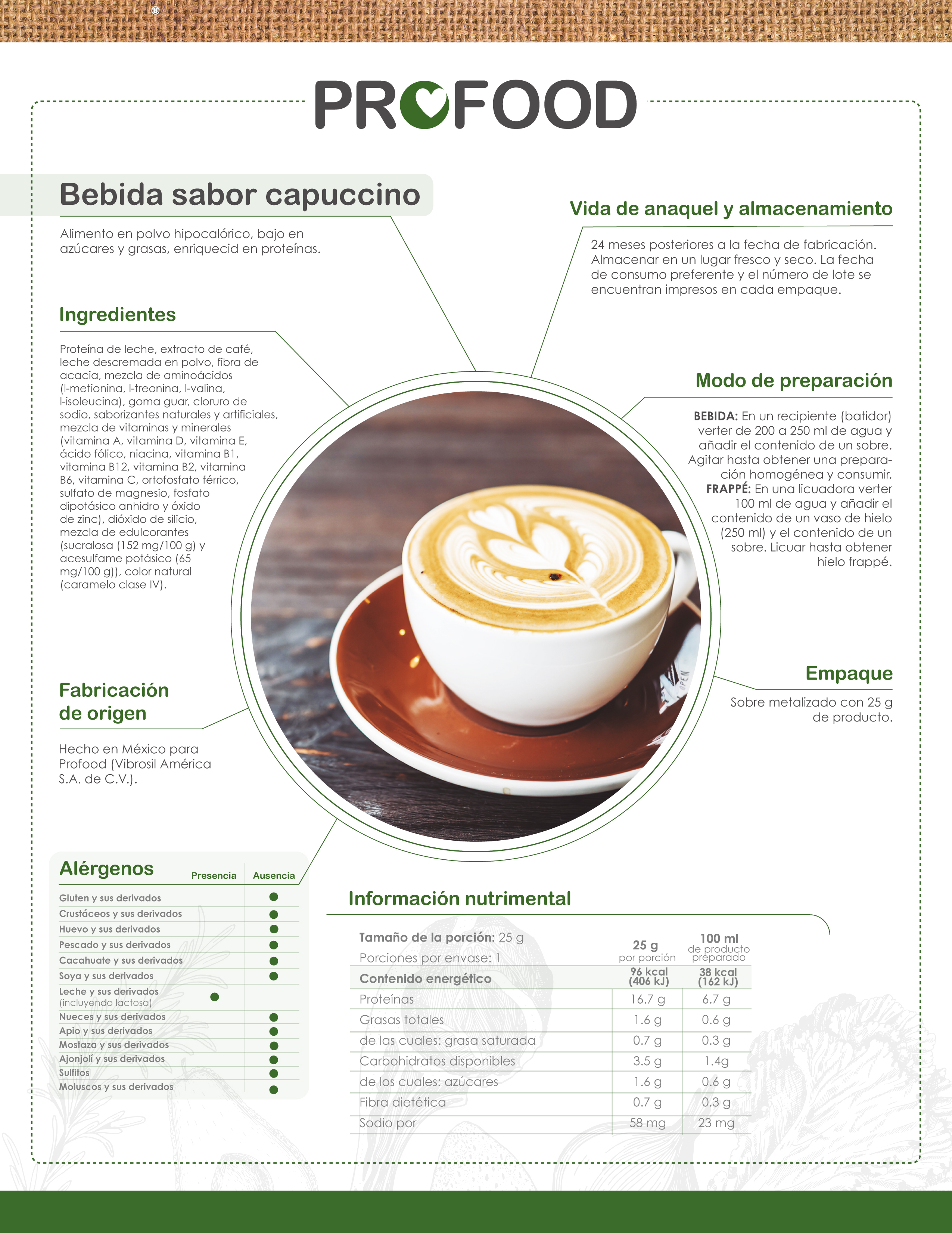 ecopack bebida sabor capuccino 350g