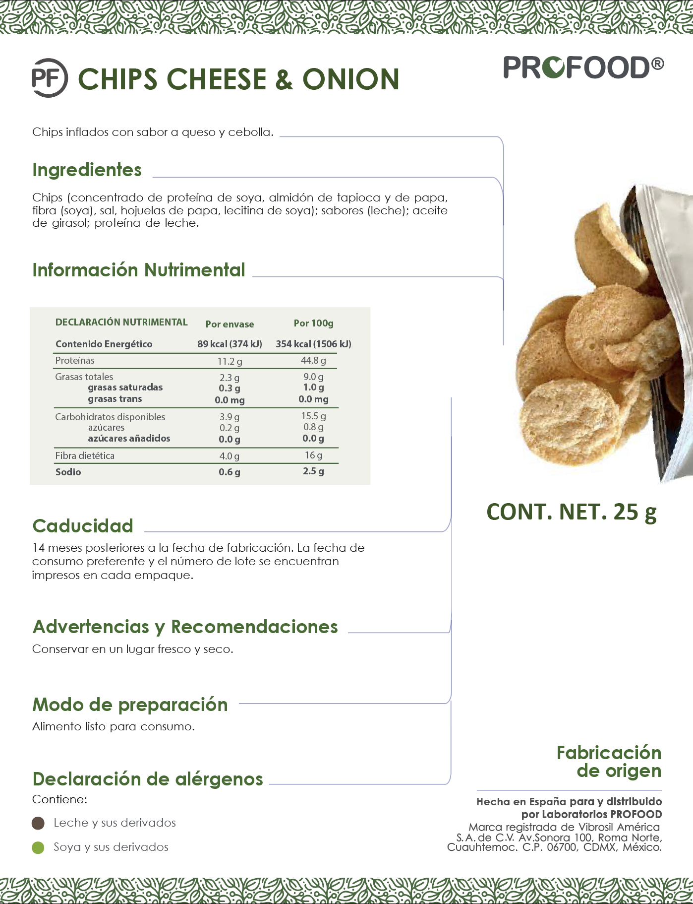 chips de soya sabor cheese & onion