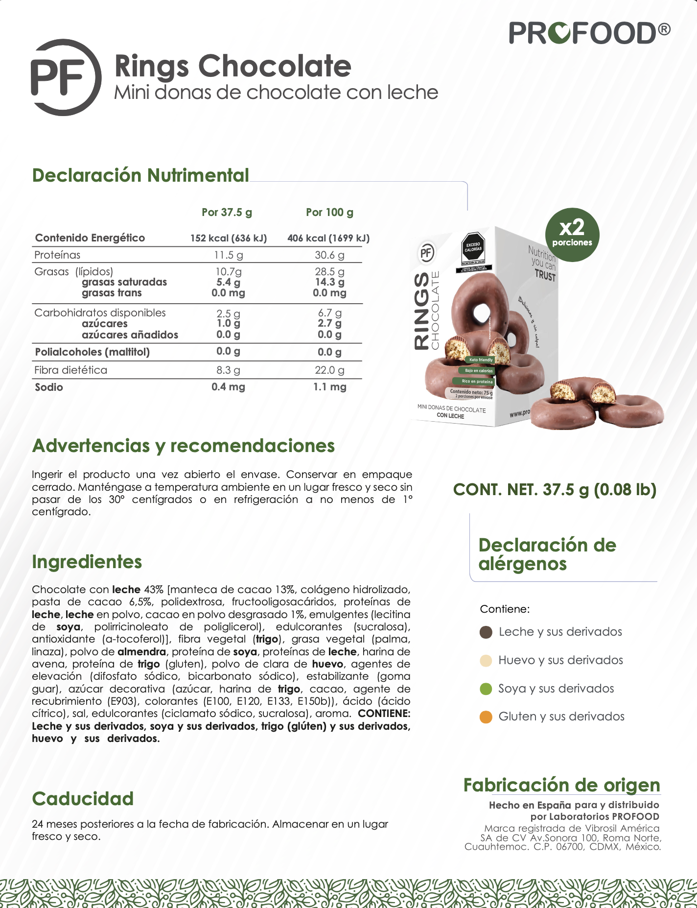Chocolate rings / Caja con 2 Piezas
