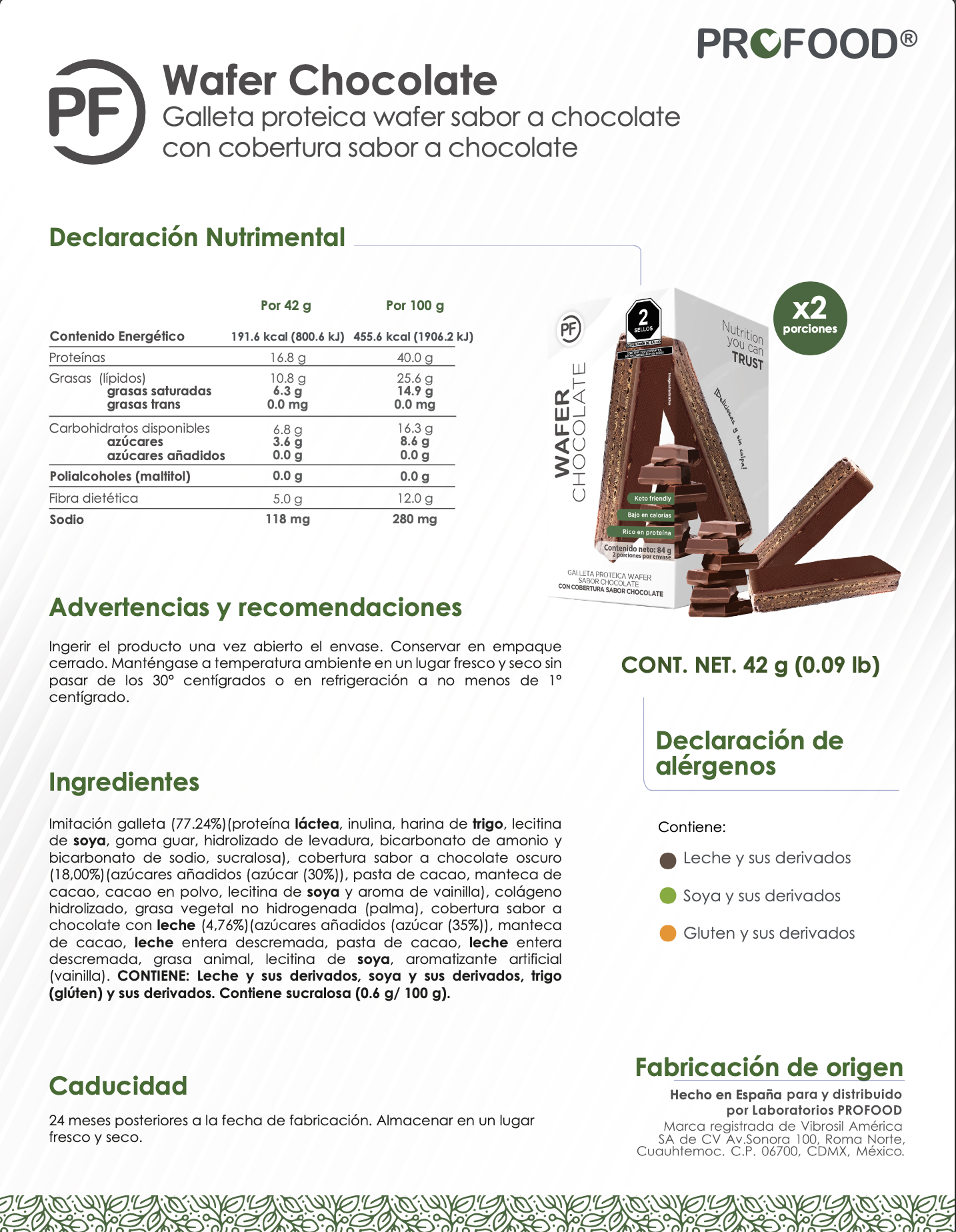 Wafer sabor cocochoco / Caja con 2 Piezas