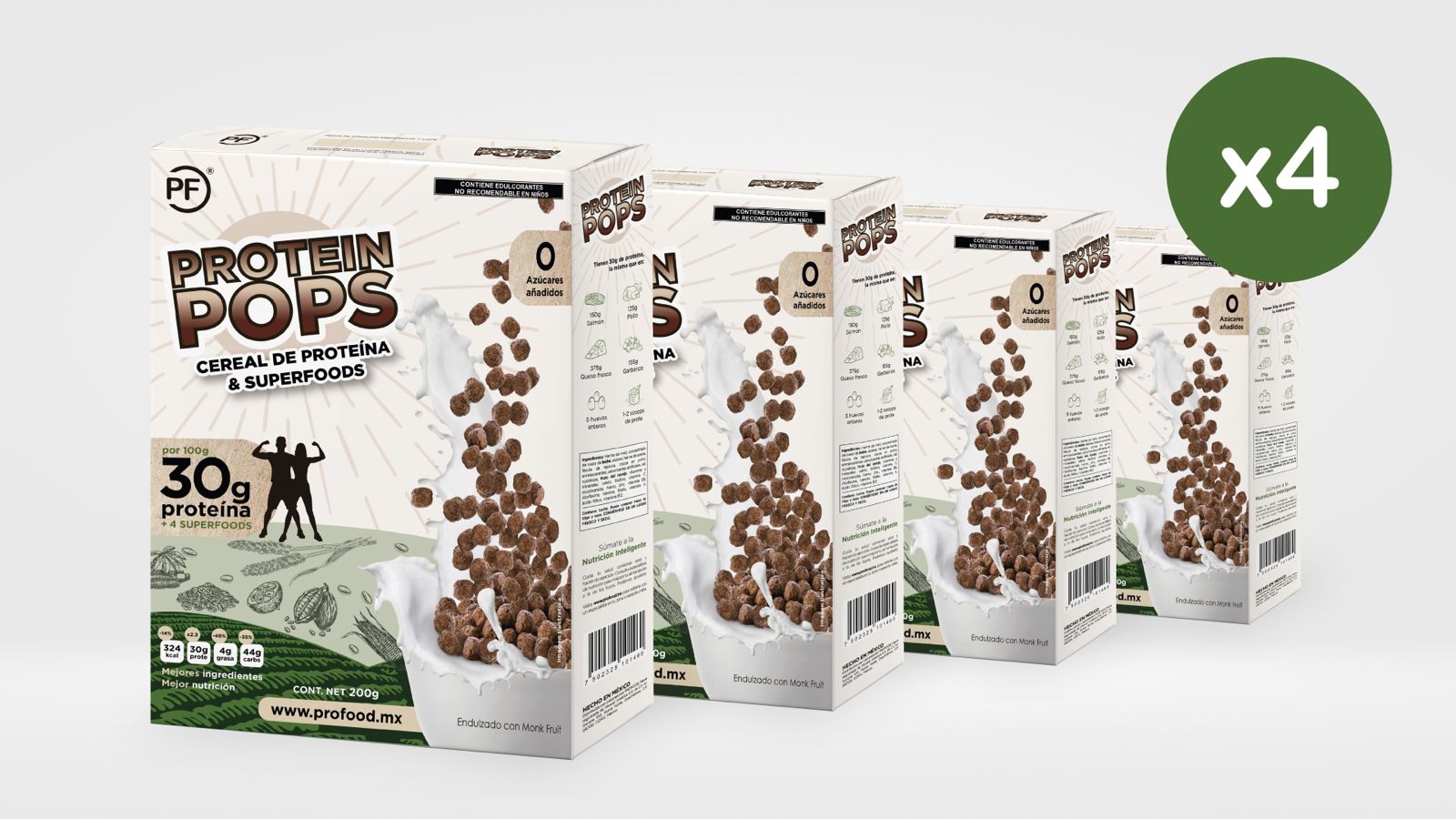 Protein Pops (Cereal de proteína) Kit 4 pz